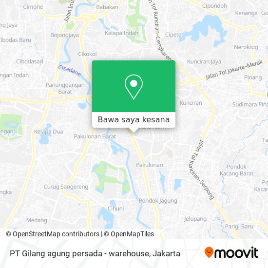 Peta PT Gilang agung persada - warehouse
