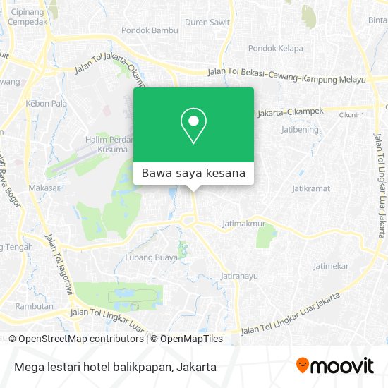 Peta Mega lestari hotel balikpapan