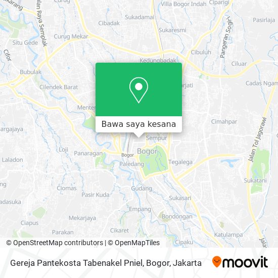 Peta Gereja Pantekosta Tabenakel Pniel, Bogor