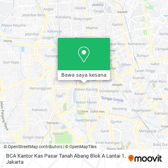 Peta BCA Kantor Kas Pasar Tanah Abang Blok A Lantai 1