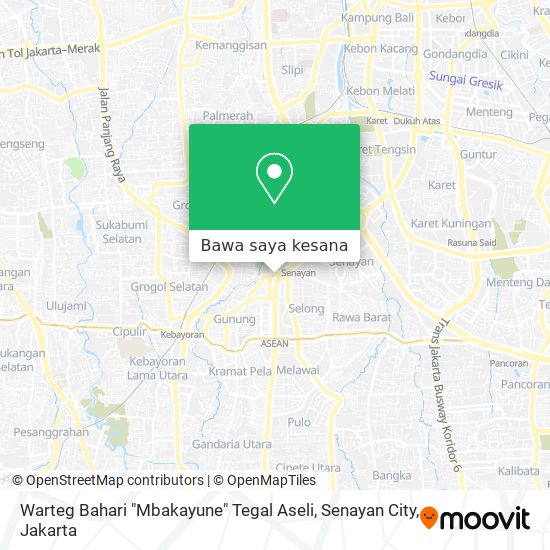 Peta Warteg Bahari "Mbakayune" Tegal Aseli, Senayan City