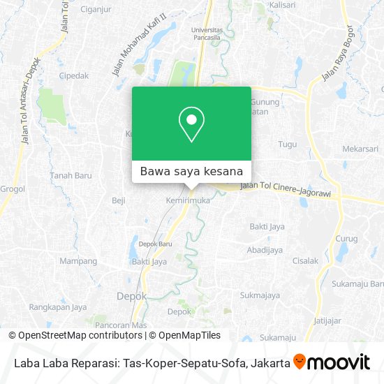 Peta Laba Laba Reparasi: Tas-Koper-Sepatu-Sofa