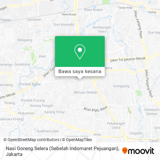 Peta Nasi Goreng Selera (Sebelah Indomaret Pejuangan)