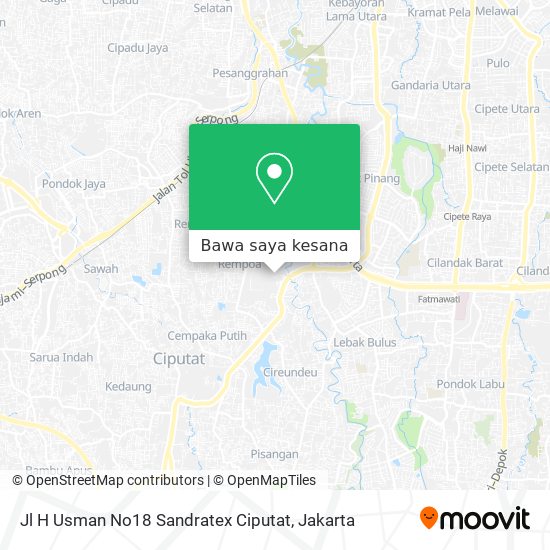 Peta Jl H Usman No18 Sandratex Ciputat