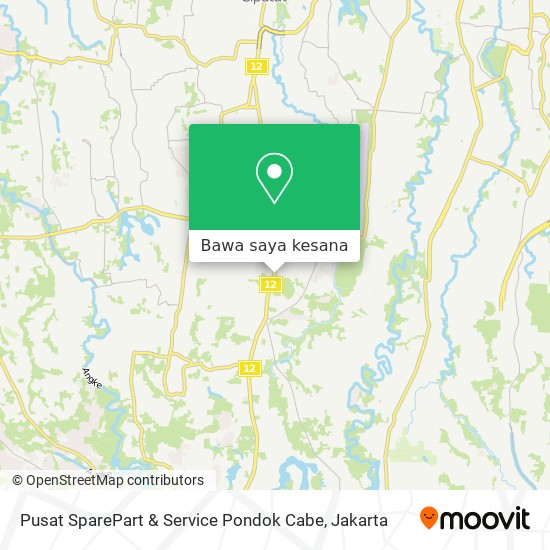 Peta Pusat SparePart & Service Pondok Cabe