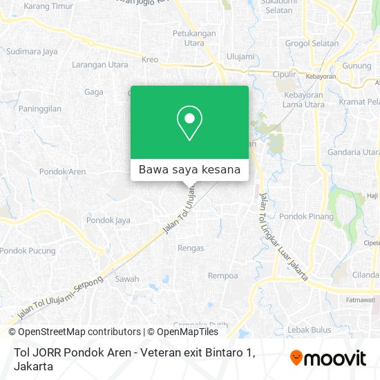Peta Tol JORR Pondok Aren - Veteran exit Bintaro 1