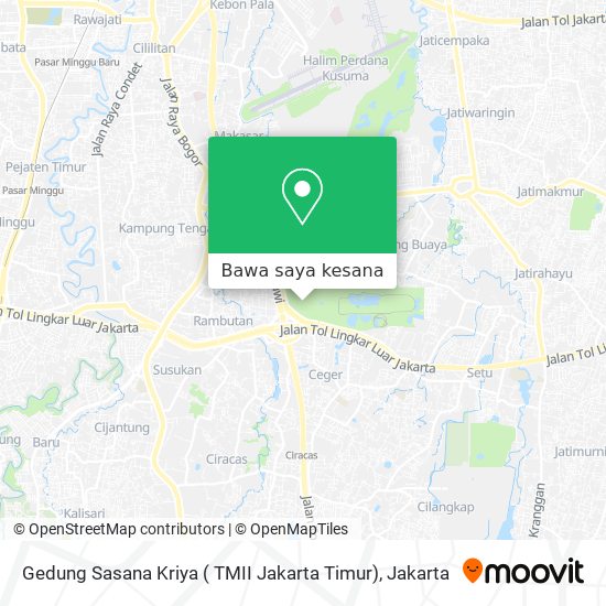 Peta Gedung Sasana Kriya ( TMII Jakarta Timur)