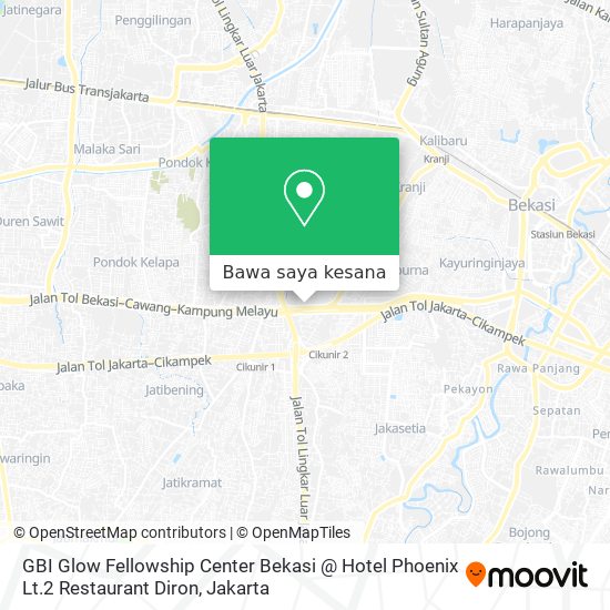 Peta GBI Glow Fellowship Center Bekasi @ Hotel Phoenix Lt.2 Restaurant Diron