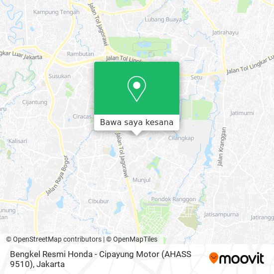 Peta Bengkel Resmi Honda - Cipayung Motor (AHASS 9510)