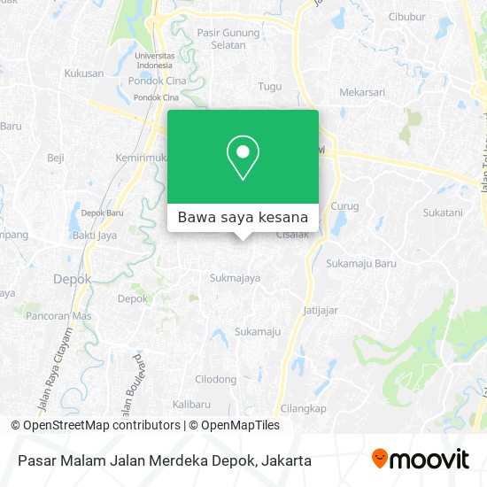 Peta Pasar Malam Jalan Merdeka Depok