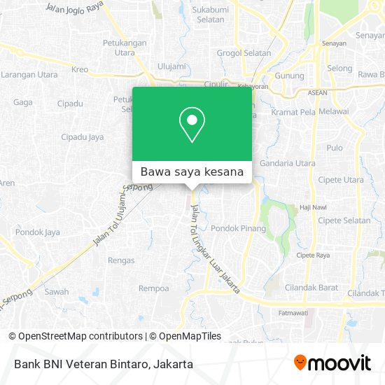 Peta Bank BNI Veteran Bintaro