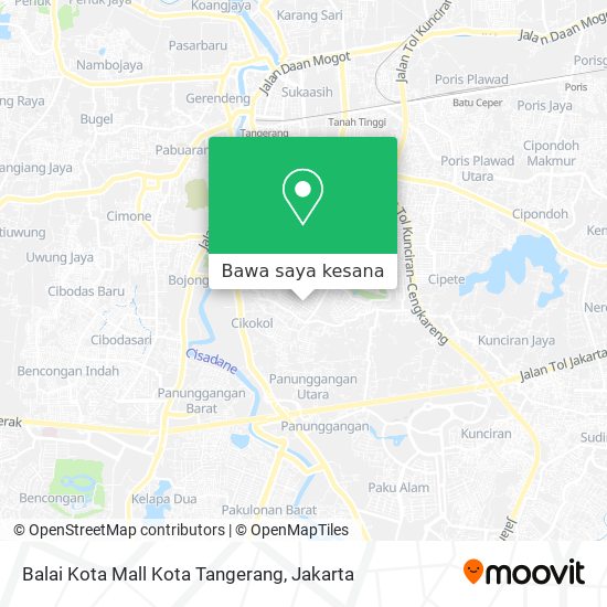 Peta Balai Kota Mall Kota Tangerang