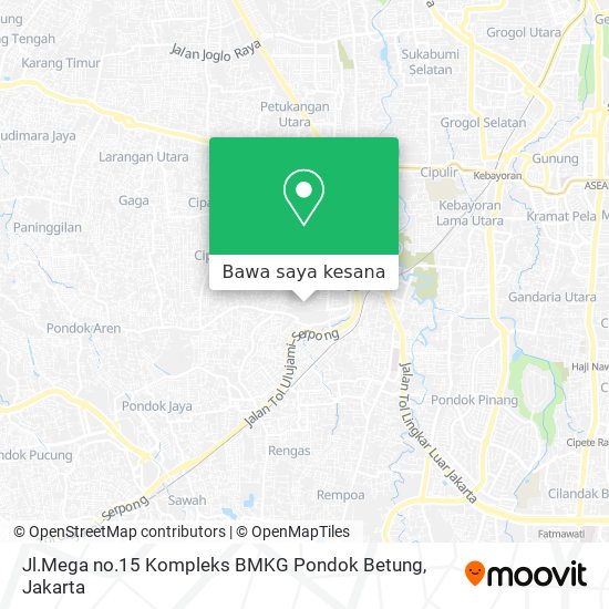 Peta Jl.Mega no.15 Kompleks BMKG Pondok Betung