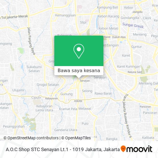 Peta A.O.C Shop STC Senayan Lt.1 - 1019 Jakarta