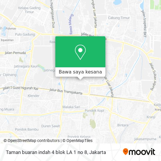 Peta Taman buaran indah 4 blok LA 1 no 8