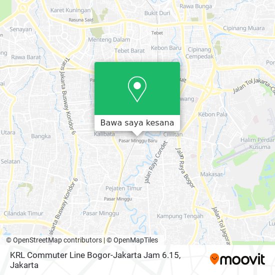 Peta KRL Commuter Line Bogor-Jakarta Jam 6.15