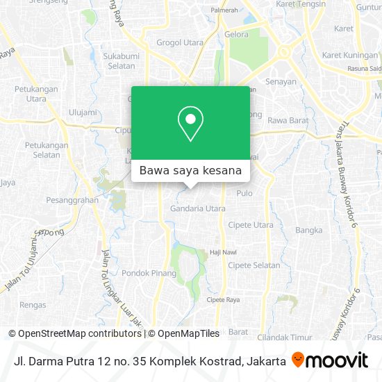 Peta Jl. Darma Putra 12 no. 35 Komplek Kostrad