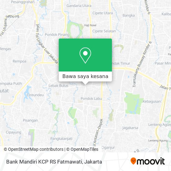 Peta Bank Mandiri KCP RS Fatmawati