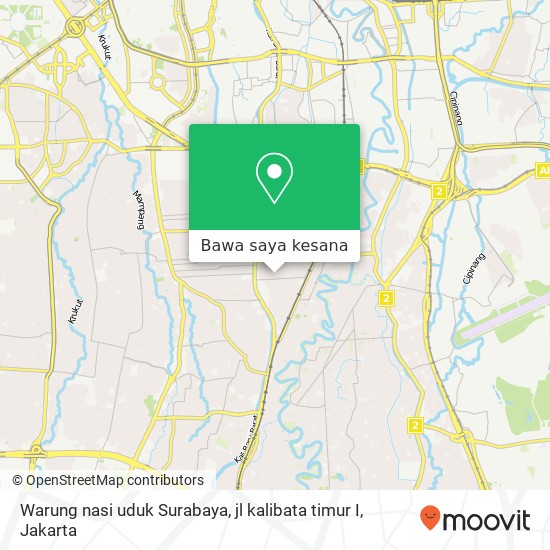 Peta Warung nasi uduk Surabaya, jl kalibata timur I