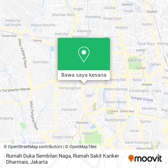 Peta Rumah Duka Sembilan Naga, Rumah Sakit Kanker Dharmais