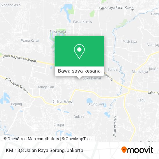 Peta KM 13,8 Jalan Raya Serang