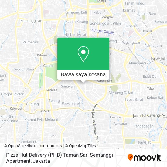 Peta Pizza Hut Delivery (PHD) Taman Sari Semanggi Apartment