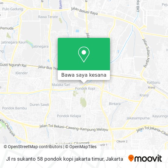 Peta Jl rs sukanto 58 pondok kopi jakarta timur