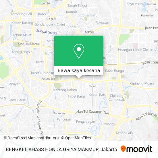 Peta BENGKEL AHASS HONDA GRIYA MAKMUR