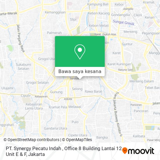 Peta PT. Synergy Pecatu  Indah , Office 8  Building Lantai 12  Unit E & F