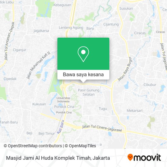 Peta Masjid Jami Al Huda Komplek Timah