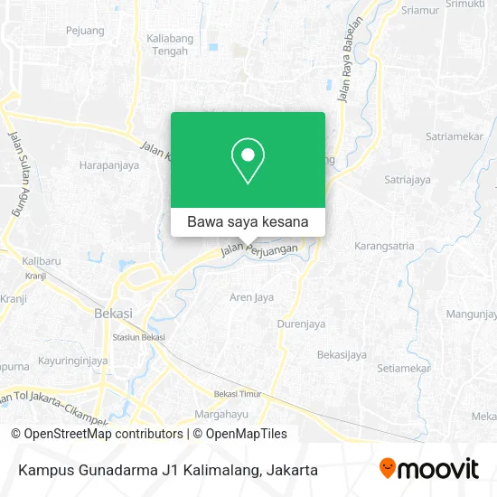Peta Kampus Gunadarma J1 Kalimalang