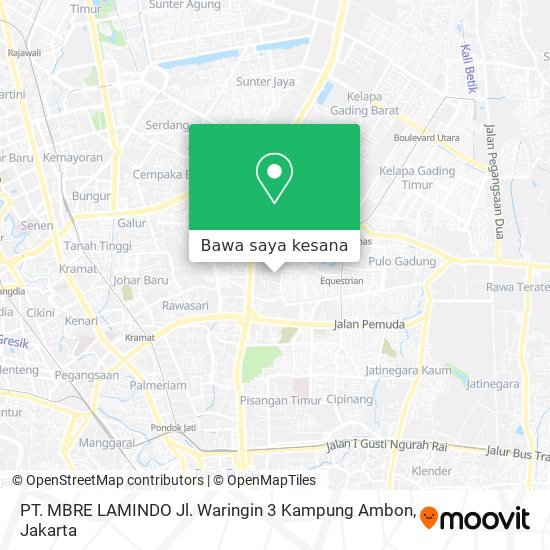 Peta PT. MBRE LAMINDO  Jl. Waringin 3 Kampung Ambon