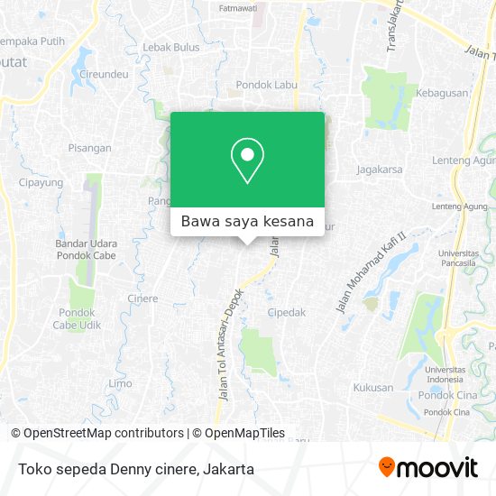 Peta Toko sepeda Denny cinere