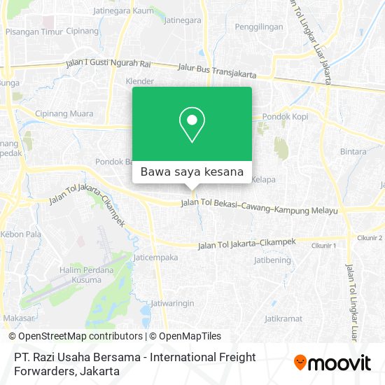 Peta PT. Razi Usaha Bersama - International Freight Forwarders