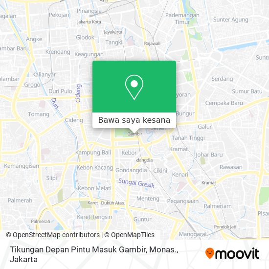 Peta Tikungan Depan Pintu Masuk Gambir, Monas.