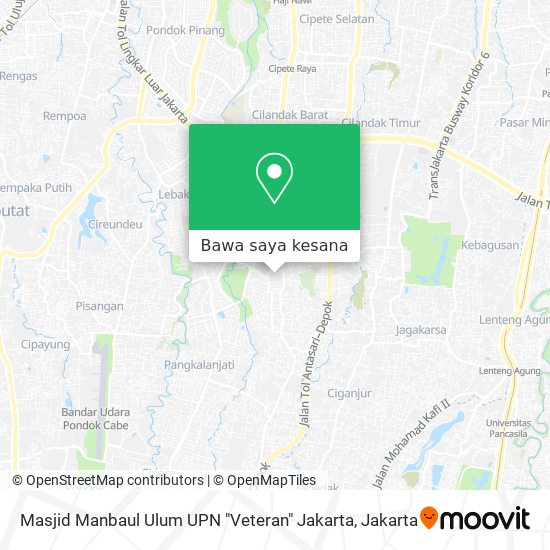 Peta Masjid Manbaul Ulum UPN "Veteran" Jakarta