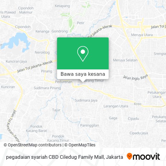 Peta pegadaian syariah CBD Ciledug Family Mall