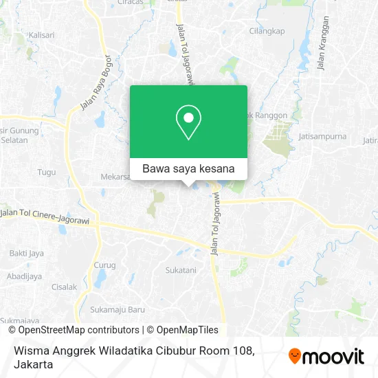Peta Wisma Anggrek Wiladatika Cibubur Room 108