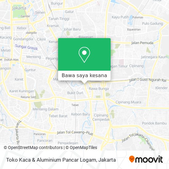Peta Toko Kaca & Aluminium Pancar Logam