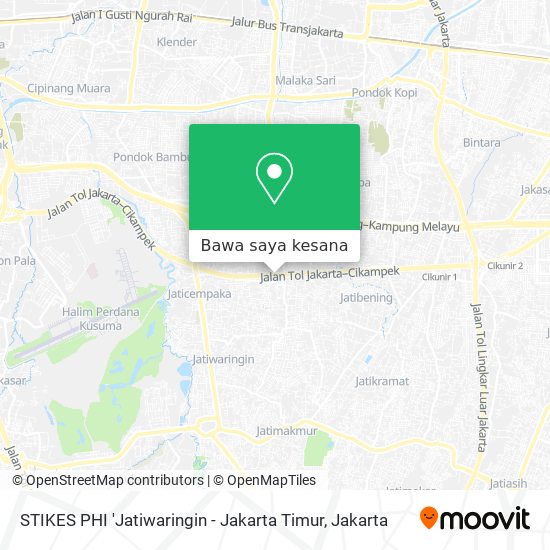 Peta STIKES PHI 'Jatiwaringin - Jakarta Timur