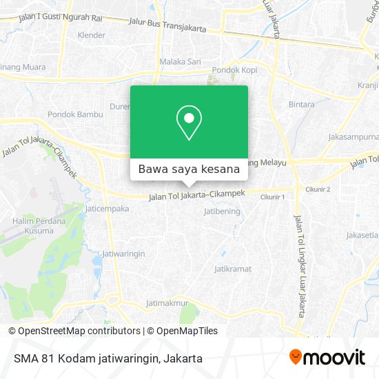 Peta SMA 81 Kodam jatiwaringin