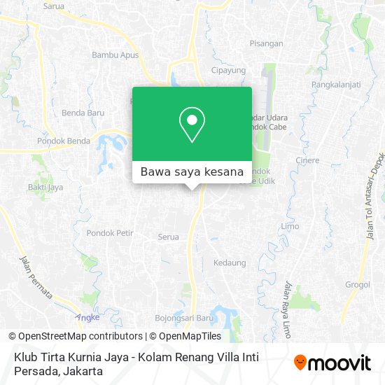Peta Klub Tirta Kurnia Jaya - Kolam Renang Villa Inti Persada