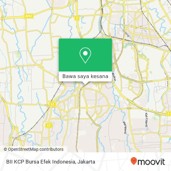 Peta BII KCP Bursa Efek Indonesia