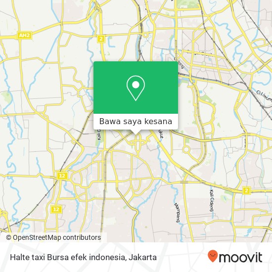 Peta Halte taxi Bursa efek indonesia