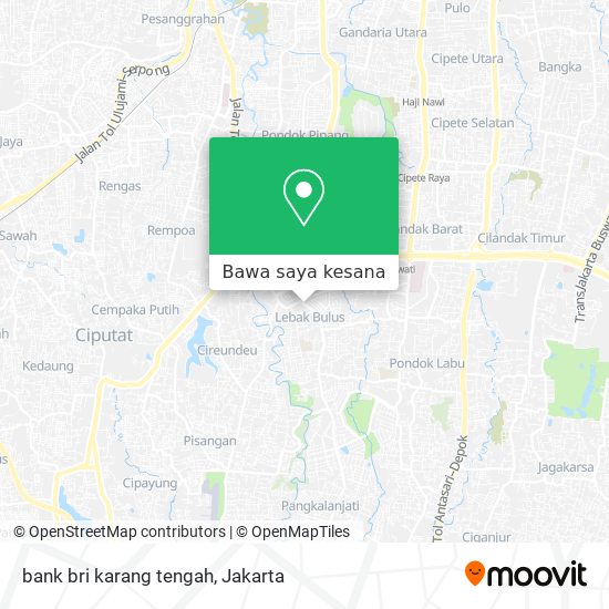Peta bank bri karang tengah