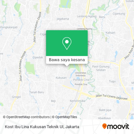 Peta Kost Ibu Lina Kukusan Teknik UI