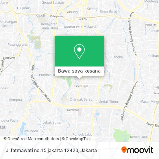 Peta Jl.fatmawati no.15 jakarta 12420