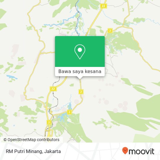 Peta RM Putri Minang, Jalan Raya Bogor Sukabumi Caringin Bogor