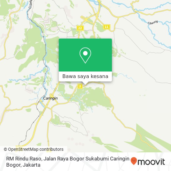 Peta RM Rindu Raso, Jalan Raya Bogor Sukabumi Caringin Bogor