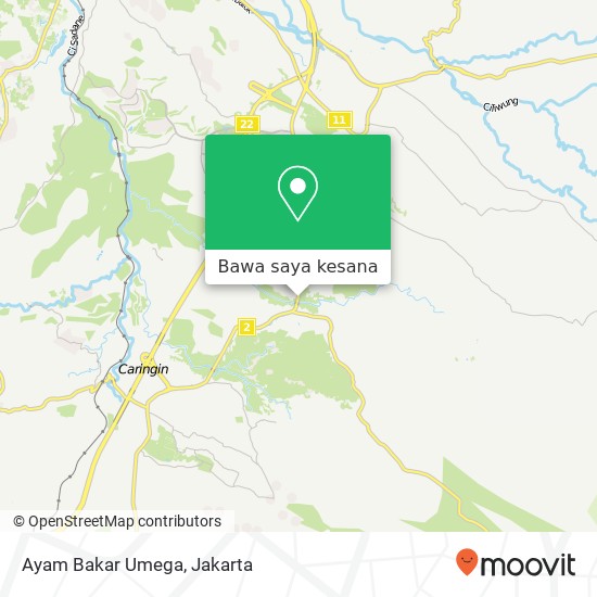 Peta Ayam Bakar Umega, Jalan Raya Bogor Sukabumi Ciawi Bogor